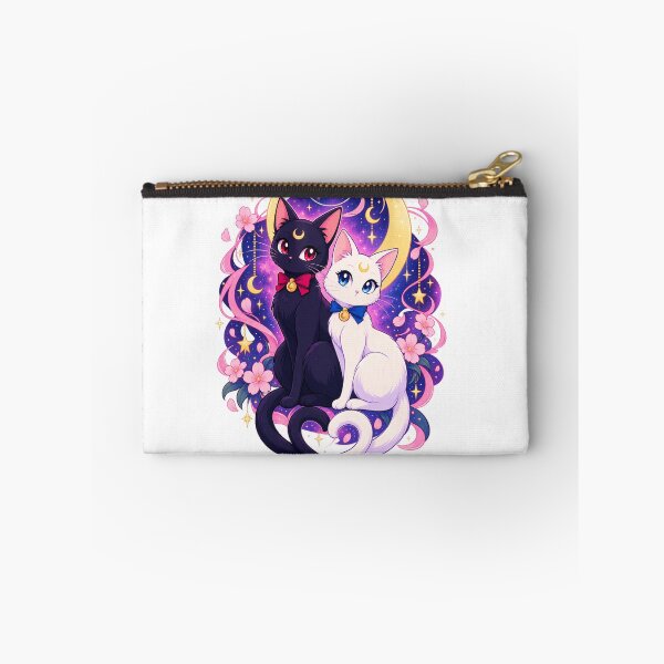 Artikelvorschau, Himmlische Mondkatzen – Kawaii-Duo aus schwarz-weißen, magischen Katzen entworfen und verkauft von JRdesigns25.