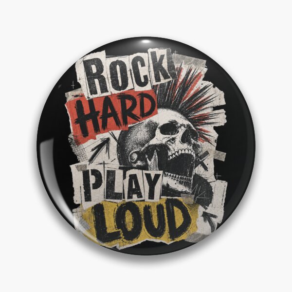 Item preview, Rock Hard Play Loud Punk Skull Mohawk metal Hard Rockin designed and sold by Jt41.