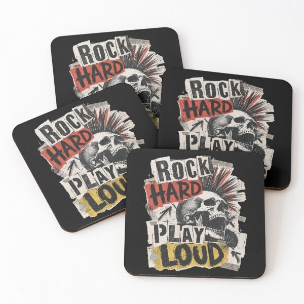 Item preview, Rock Hard Play Loud Punk Skull Mohawk metal Hard Rockin designed and sold by Jt41.