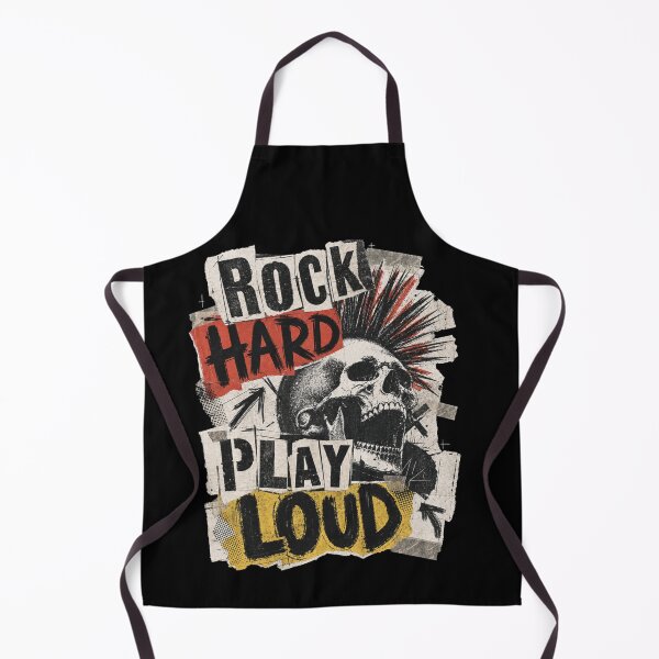 Item preview, Rock Hard Play Loud Punk Skull Mohawk metal Hard Rockin designed and sold by Jt41.