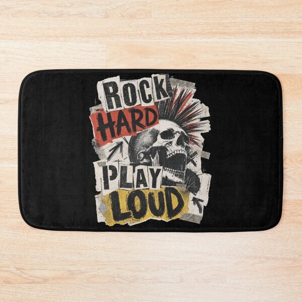 Item preview, Rock Hard Play Loud Punk Skull Mohawk metal Hard Rockin designed and sold by Jt41.