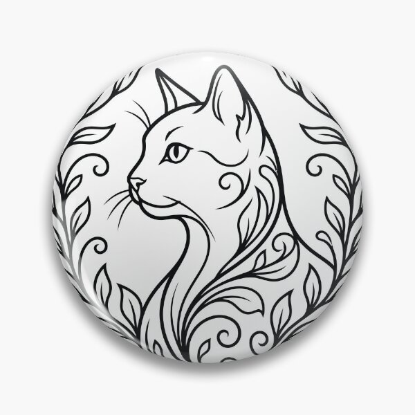 Item preview, Elegant Cat Botanical Wreath Line Art Illustration designed and sold by ZUMERI.