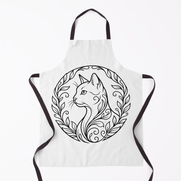 Item preview, Elegant Cat Botanical Wreath Line Art Illustration designed and sold by ZUMERI.