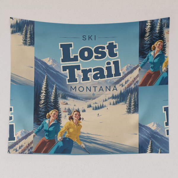 Item preview, Ski Lost Trail Montana Vintage Travel Poster designed and sold by sabrinart42.