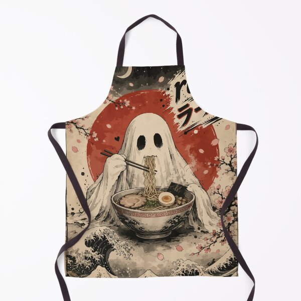 Item preview, Spooky Ghost Ramen Sumie Japanese Vintage designed and sold by TomFrontierArt.
