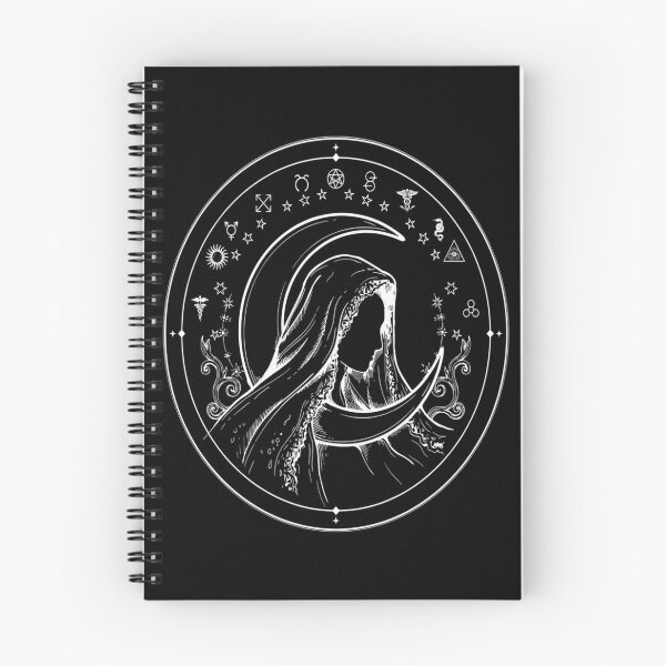 Item preview, Occult Hooded Priestess – Celestial Moon Emblem Design designed and sold by Midnight Veil Designs.