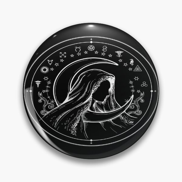 Item preview, Occult Hooded Priestess – Celestial Moon Emblem Design designed and sold by Midnight Veil Designs.