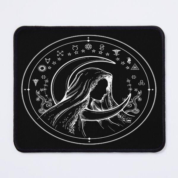 Item preview, Occult Hooded Priestess – Celestial Moon Emblem Design designed and sold by Midnight Veil Designs.