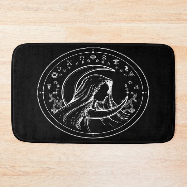 Item preview, Occult Hooded Priestess – Celestial Moon Emblem Design designed and sold by Midnight Veil Designs.