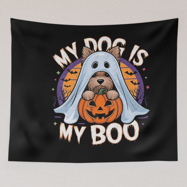 Item preview, Retro My Dog Is My Boo Halloween Ghost designed and sold by Teansnack.