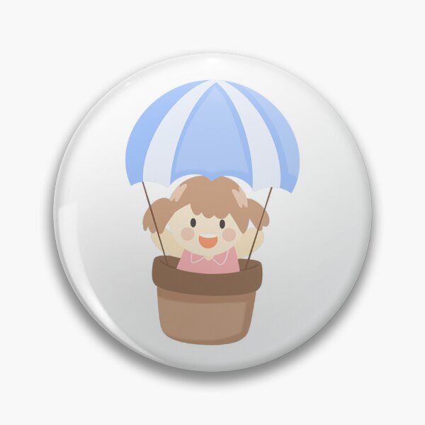 Item preview, Cute Girl Hot Air Balloon Flat Vector Art designed and sold by Porpor Artwork.
