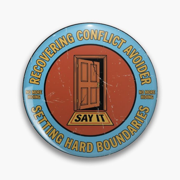 Item preview, Recovering Conflict Avoider Setting Boundaries Retro Badge designed and sold by DuckOddity.