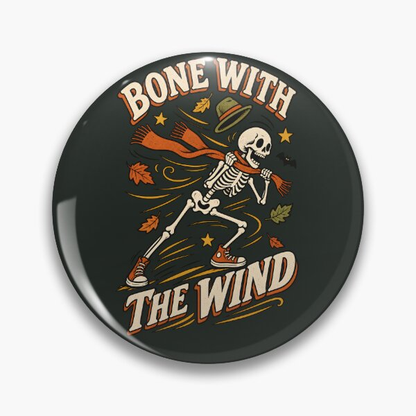 Item preview, Bone With the Wind Retro Autumn Skeleton Humor designed and sold by  MAD's Recreation Studio.