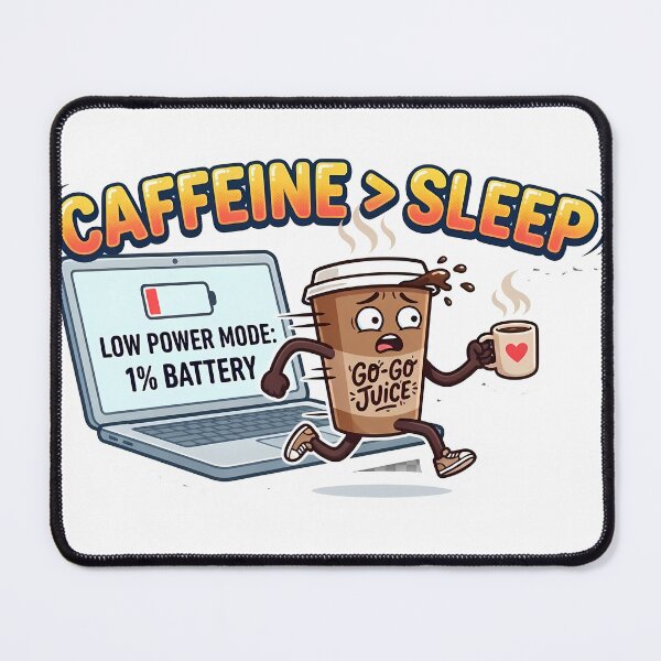 Item preview, Caffeine > Sleep - Funny Student Survival Humor Sticker designed and sold by CreativeLook25.