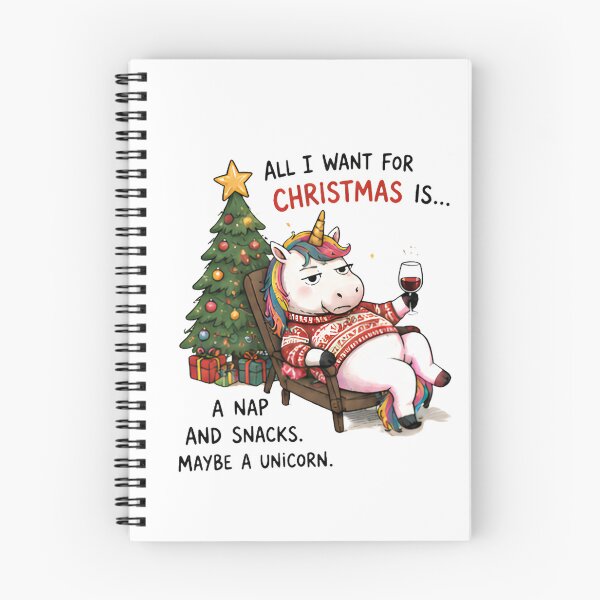 Item preview, All I Want For Christmas Is A Nap And Snacks Funny Unicorn designed and sold by Sitred123.