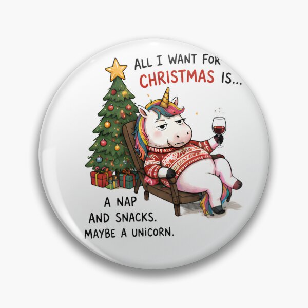 Item preview, All I Want For Christmas Is A Nap And Snacks Funny Unicorn designed and sold by Sitred123.