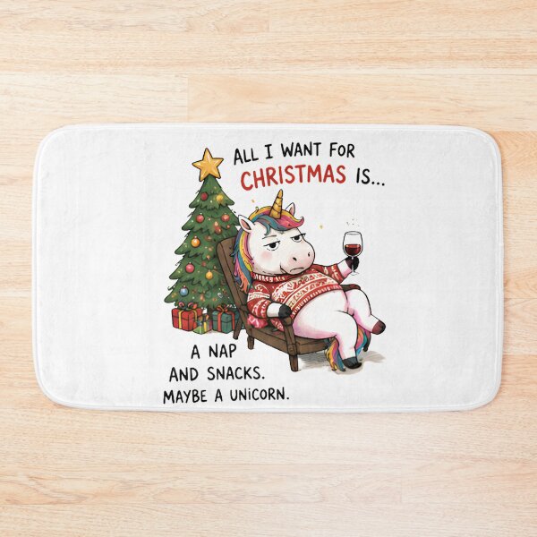 Item preview, All I Want For Christmas Is A Nap And Snacks Funny Unicorn designed and sold by Sitred123.