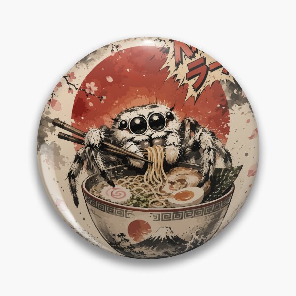 Item preview, Jumping Spider Ramen Sumie Japanese Vintage designed and sold by TomFrontierArt.