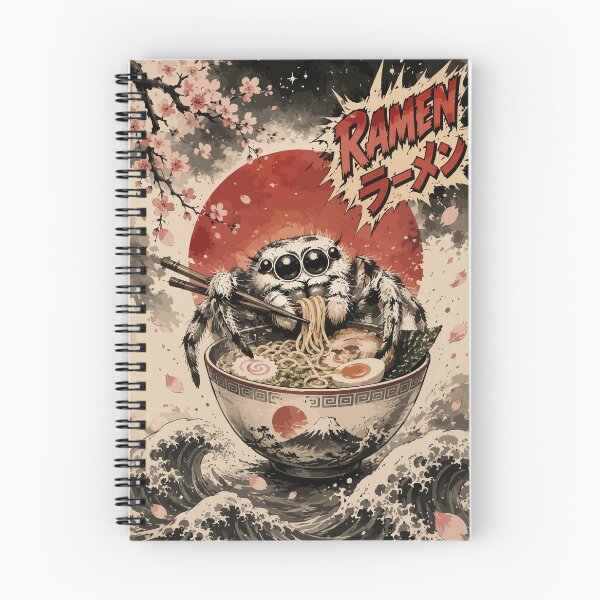 Item preview, Jumping Spider Ramen Sumie Japanese Vintage designed and sold by TomFrontierArt.