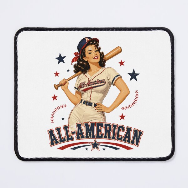 Item preview, Retro Baseball Pin-Up Vintage Americana Pinup Classic 50s Sports Girl designed and sold by ZIGLWORKS.