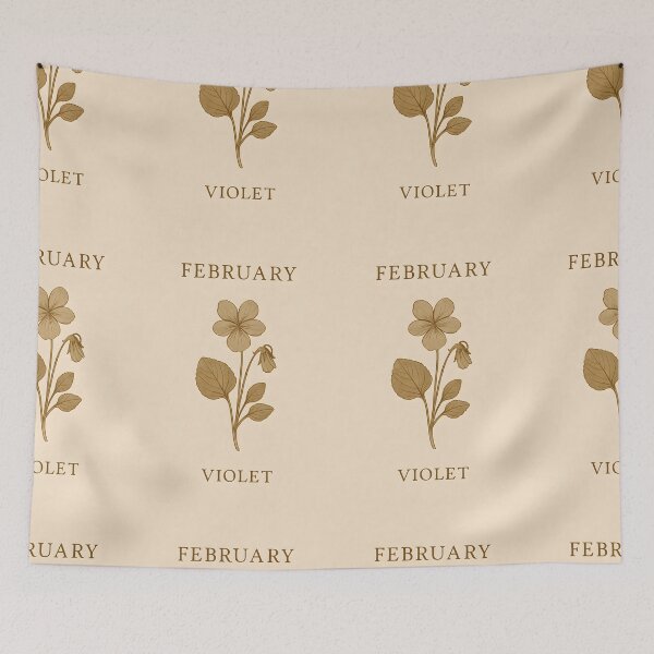 Item preview, February Violet Birth Flower, Vintage Botanical Floral Wall Art designed and sold by NarjaShop.
