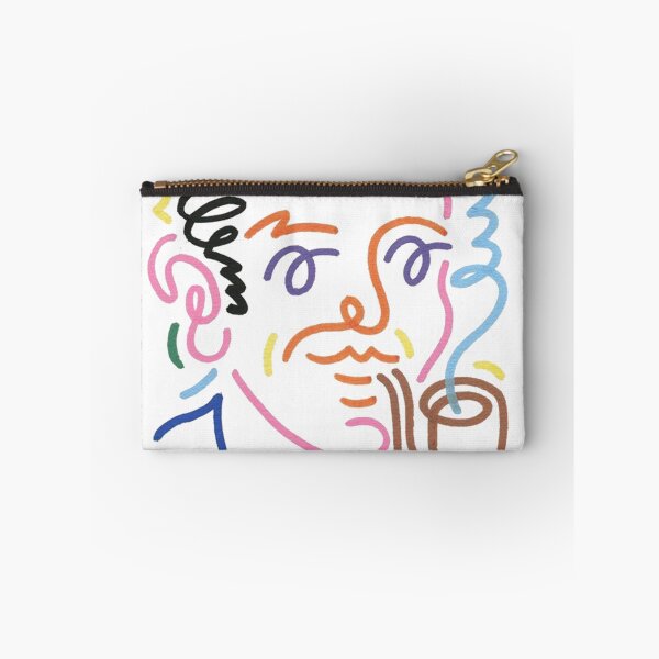 Aperçu de l'œuvre Portrait abstrait en traits continus – Homme à moustache et pipe créée et vendue par Craft-Qasba .
