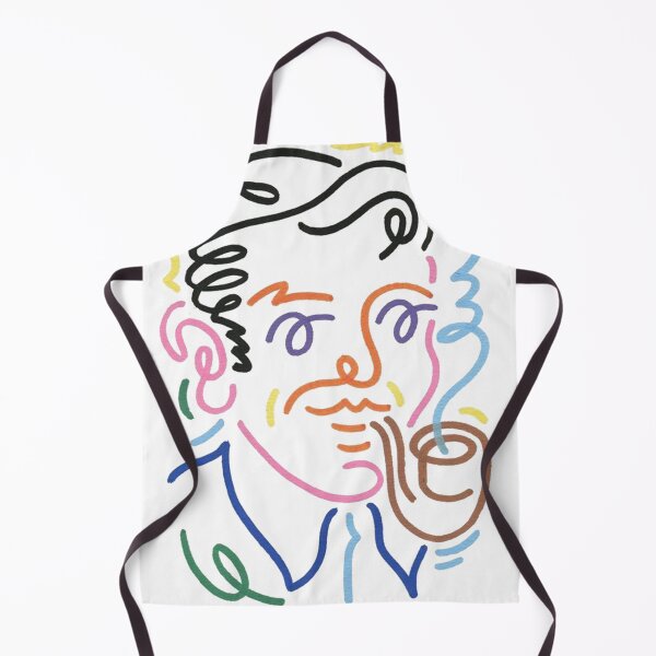 Item preview, Abstract Continuous Line Art Portrait – Man with Mustache & Pipe designed and sold by Craft-Qasba .