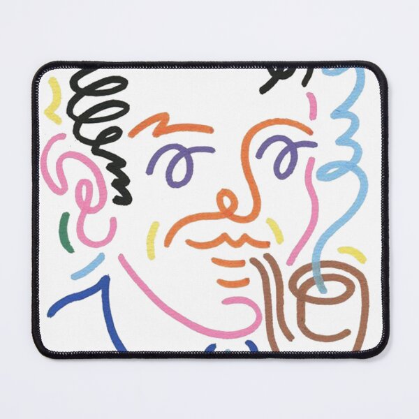 Item preview, Abstract Continuous Line Art Portrait – Man with Mustache & Pipe designed and sold by Craft-Qasba .