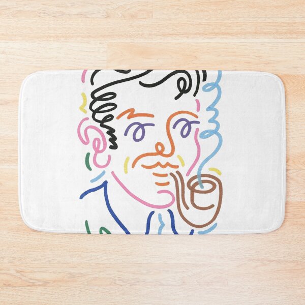 Item preview, Abstract Continuous Line Art Portrait – Man with Mustache & Pipe designed and sold by Craft-Qasba .