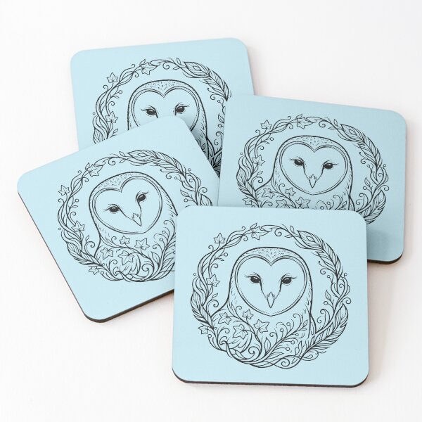 Item preview, Barn Owl Botanical Wreath Line Art Illustration designed and sold by ZUMERI.