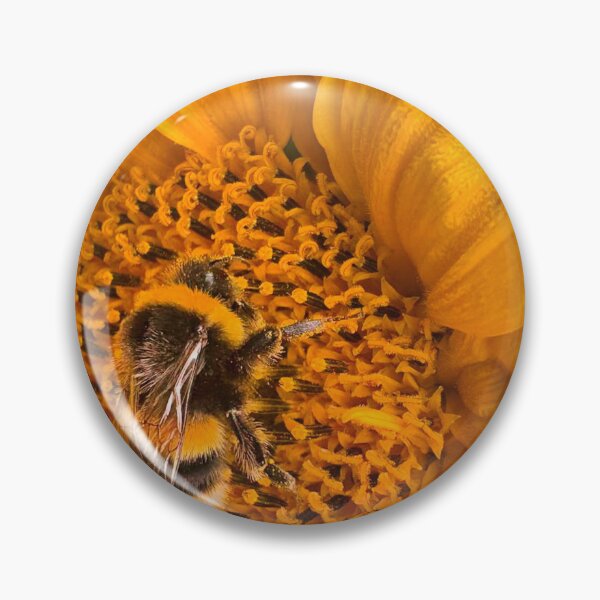 Item preview, Bee gathering pollen from a golden sunflower designed and sold by Violaman.