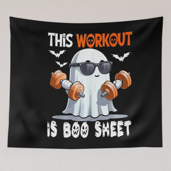 Item preview, Workout Is Boo Sheet Funny Halloween Fitness designed and sold by Teansnack.