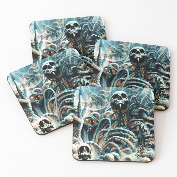 Item preview, Another Doomsday Before Coffee - Dark Surreal Skeleton Art designed and sold by ARabbitHole.