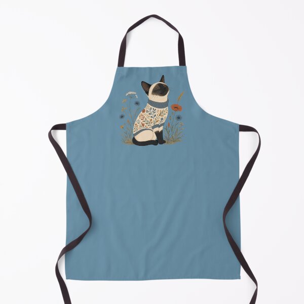 Item preview, Siamese Cat in Floral Sweater – Cozy Elegant Cat designed and sold by SilentPowerArt.