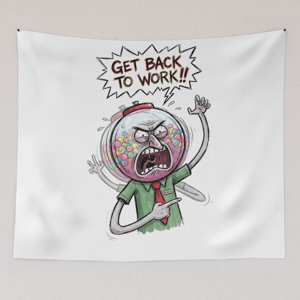 Item preview, Angry Benson Yelling Get Back To Work Regular Show Fan Art designed and sold by FreakToons.