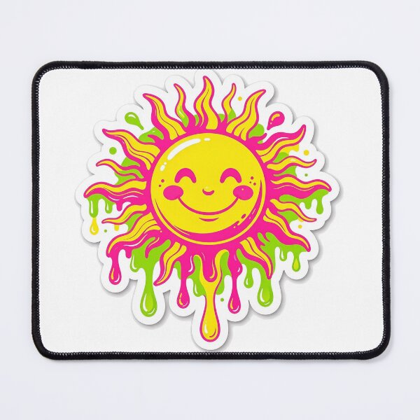 Item preview, Groovy Melting Neon Sun Sticker designed and sold by Unionportal.