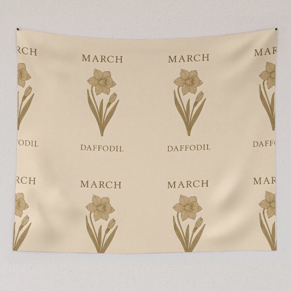 Item preview, March Daffodil Birth Flower, Vintage Botanical Floral Wall Art designed and sold by NarjaShop.