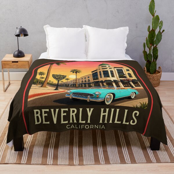 Item preview, Beverly Hills Vintage Travel Illustration designed and sold by HomeLivingCo.