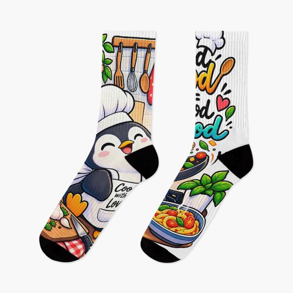 Item preview, Good Food Good Mood Penguin Chef Sticker | Cute Cooking Penguin | Foodie Kitchen Sticker | Chef Gift designed and sold by GenZStickerHub1.