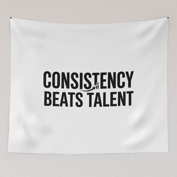 Item preview, Consistency Beats Talent Minimalist Black Typography designed and sold by Amituniqdesign .