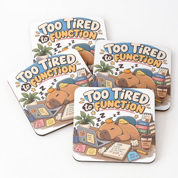 Item preview, Too Tired to Function Capybara Funny Cute Retro Work Humor designed and sold by suthee navakul.