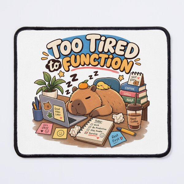 Item preview, Too Tired to Function Capybara Funny Cute Retro Work Humor designed and sold by suthee navakul.