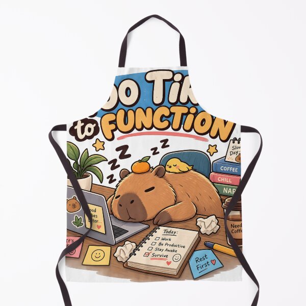 Item preview, Too Tired to Function Capybara Funny Cute Retro Work Humor designed and sold by suthee navakul.