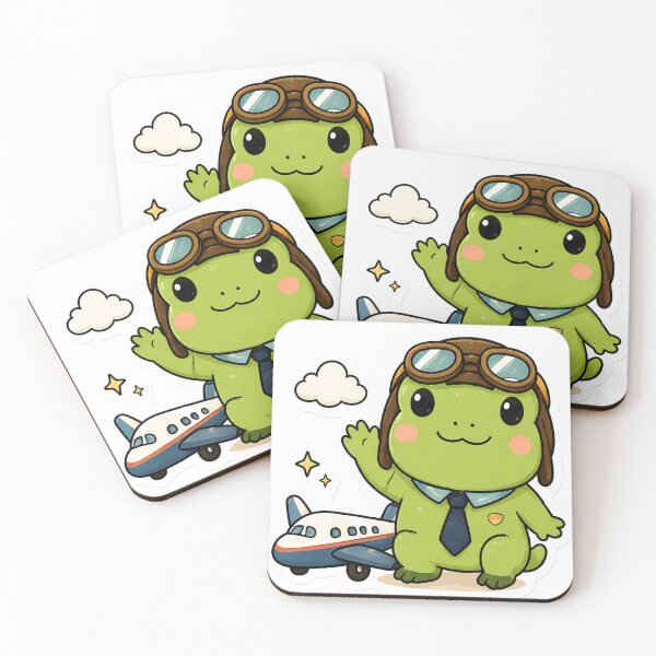 Item preview, Cute Frog Pilot Flying Airplane Kawaii Aviation Travel designed and sold by denybz.