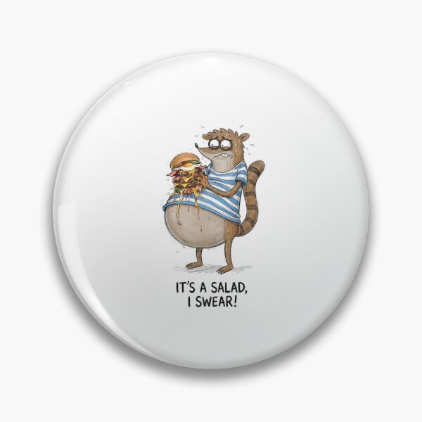 Item preview, Rigby Eating Massive Burger Its A Salad I Swear Regular Show Fan Art designed and sold by FreakToons.