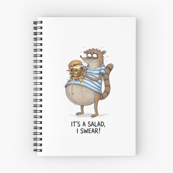 Item preview, Rigby Eating Massive Burger Its A Salad I Swear Regular Show Fan Art designed and sold by FreakToons.