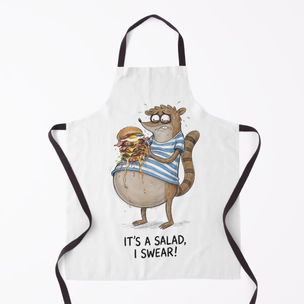 Item preview, Rigby Eating Massive Burger Its A Salad I Swear Regular Show Fan Art designed and sold by FreakToons.