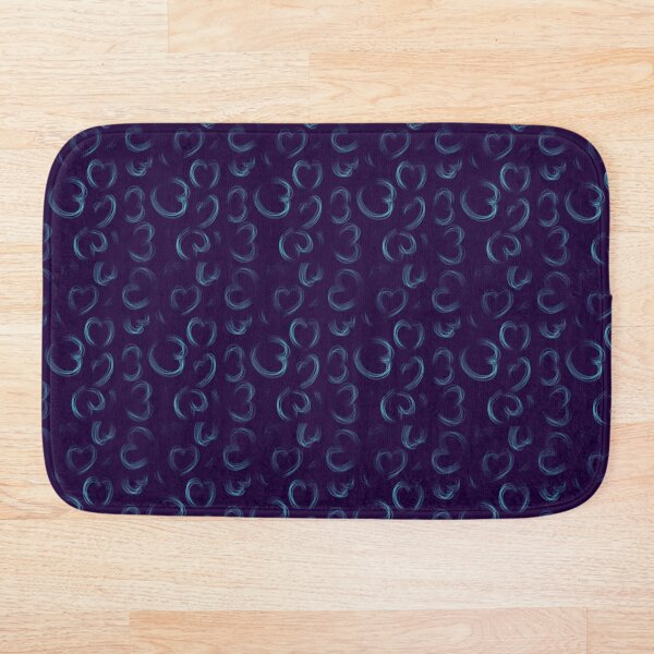 Item preview, Neon Blue Hearts on Deep Purple – Glowing Abstract Love Pattern designed and sold by Ceylo Art.