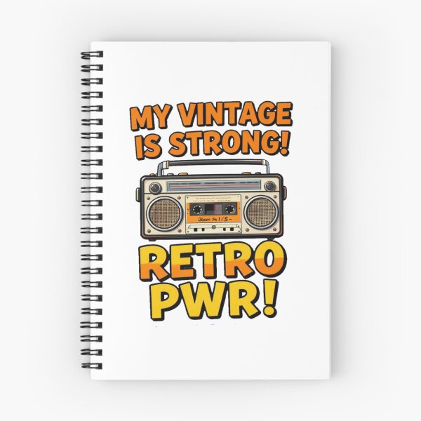 Item preview, Good for Boomer and Generations X old radio cassette quote MY VINTAGE IS STRONG! RETRO PWR! designed and sold by Giulivo Store Graphic.