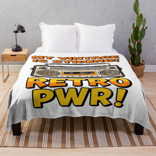 Item preview, Good for Boomer and Generations X old radio cassette quote MY VINTAGE IS STRONG! RETRO PWR! designed and sold by Giulivo Store Graphic.